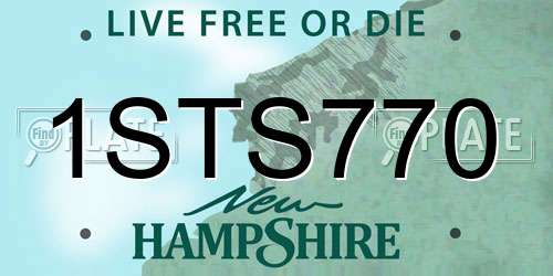 1STS770 New Hampshire License Plate