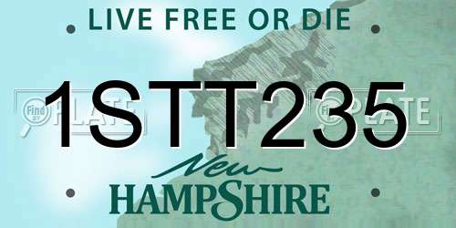 1STT235 New Hampshire License Plate