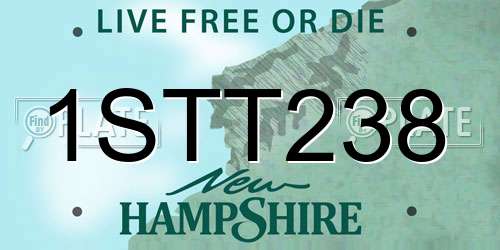 1STT238 New Hampshire License Plate