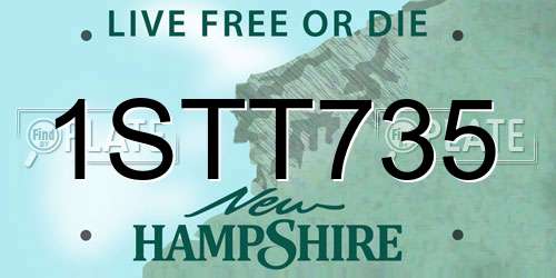 1STT735 New Hampshire License Plate