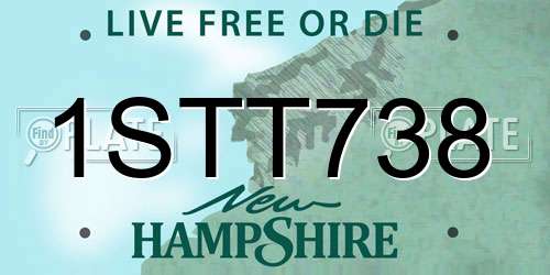 1STT738 New Hampshire License Plate