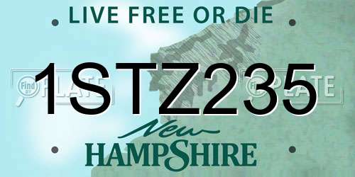 1STZ235 New Hampshire License Plate
