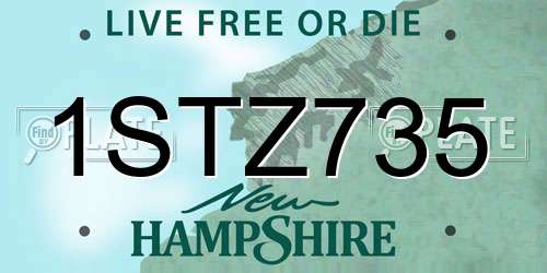 1STZ735 New Hampshire License Plate