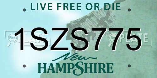 1SZS775 New Hampshire License Plate