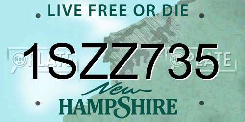 1SZZ735 New Hampshire License Plate