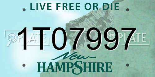 1T07997 New Hampshire License Plate