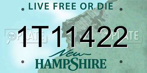 1T11422 New Hampshire License Plate