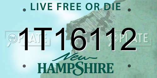 1T16112 New Hampshire License Plate