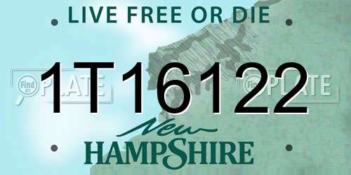 1T16122 New Hampshire License Plate