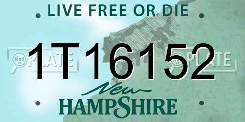 1T16152 New Hampshire License Plate