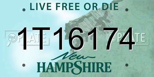 1T16174 New Hampshire License Plate