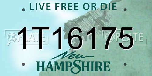 1T16175 New Hampshire License Plate