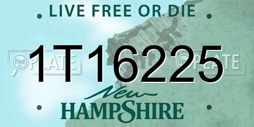 1T16225 New Hampshire License Plate