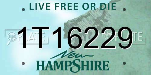 1T16229 New Hampshire License Plate