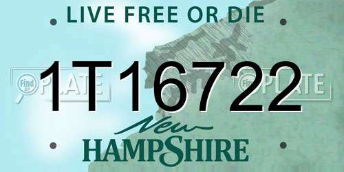 1T16722 New Hampshire License Plate