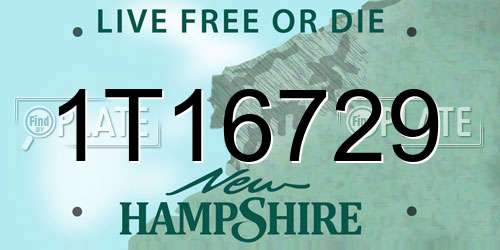 1T16729 New Hampshire License Plate