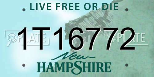 1T16772 New Hampshire License Plate