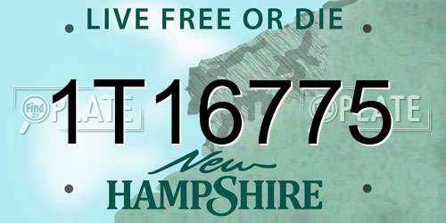 1T16775 New Hampshire License Plate