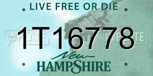 1T16778 New Hampshire License Plate
