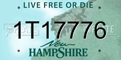 1T17776 New Hampshire License Plate