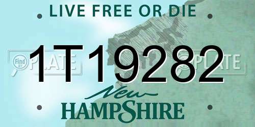 1T19282 New Hampshire License Plate