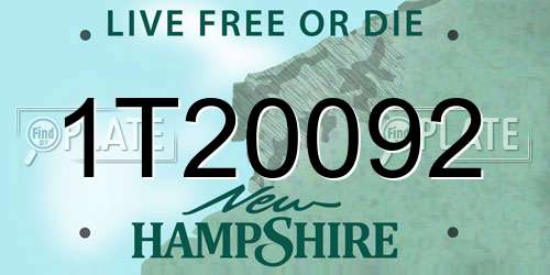 1T20092 New Hampshire License Plate