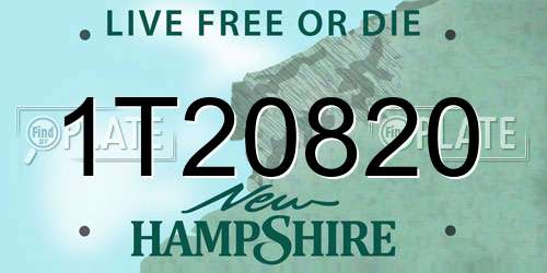 1T20820 New Hampshire License Plate