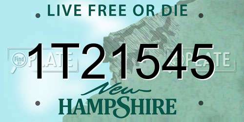 1T21545 New Hampshire License Plate