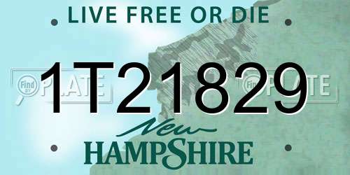 1T21829 New Hampshire License Plate