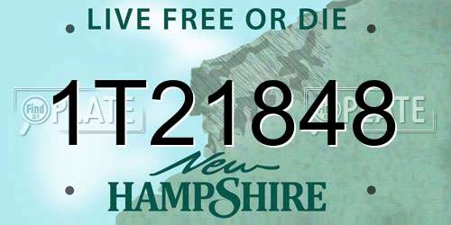 1T21848 New Hampshire License Plate
