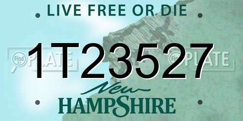 1T23527 New Hampshire License Plate