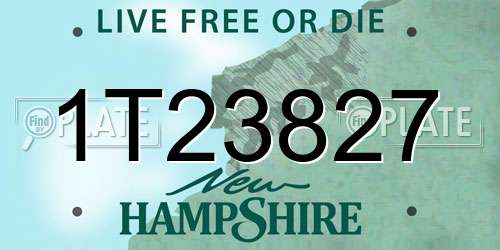 1T23827 New Hampshire License Plate