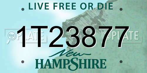 1T23877 New Hampshire License Plate