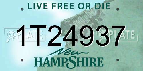 1T24937 New Hampshire License Plate