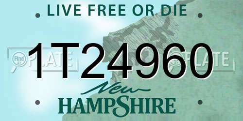 1T24960 New Hampshire License Plate