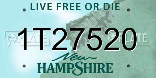 1T27520 New Hampshire License Plate