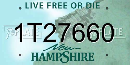 1T27660 New Hampshire License Plate