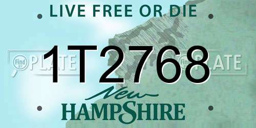 1T2768 New Hampshire License Plate