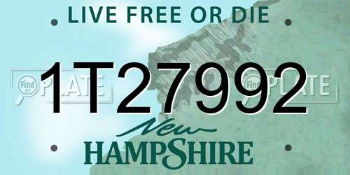 1T27992 New Hampshire License Plate