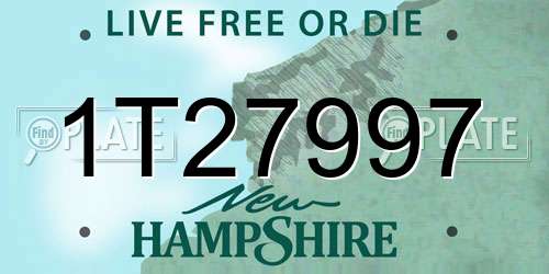 1T27997 New Hampshire License Plate