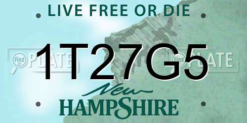 1T27G5 New Hampshire License Plate