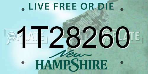 1T28260 New Hampshire License Plate