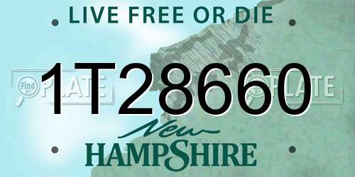 1T28660 New Hampshire License Plate