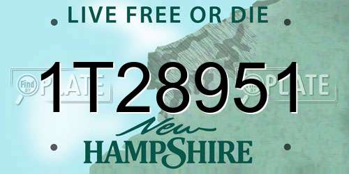 1T28951 New Hampshire License Plate