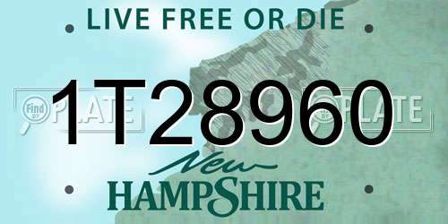 1T28960 New Hampshire License Plate