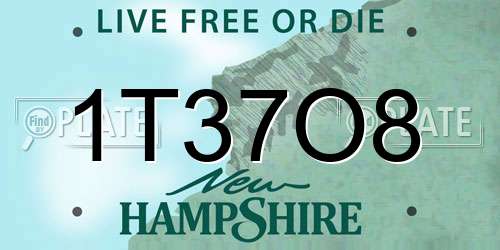1T37O8 New Hampshire License Plate