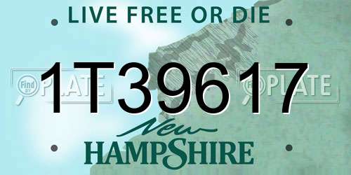 1T39617 New Hampshire License Plate