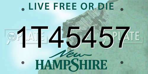 1T45457 New Hampshire License Plate