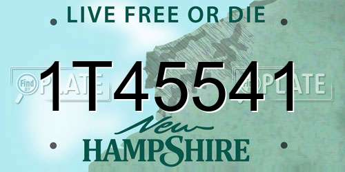 1T45541 New Hampshire License Plate
