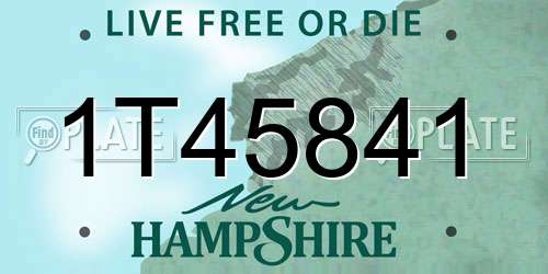 1T45841 New Hampshire License Plate